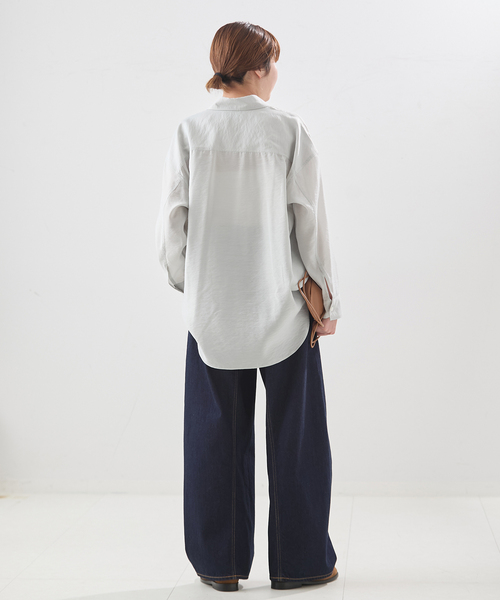journal standard L'essage(ジャーナルスタンダードレサージュ)の「ウォッシャブル シアーシャツ(シャツ/ブラウス・レディース・ブラウン/アイボリー/ブルー系その他・FREE)」の17枚目の写真