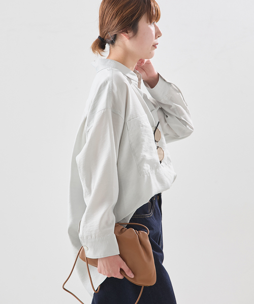 journal standard L'essage(ジャーナルスタンダードレサージュ)の「ウォッシャブル シアーシャツ(シャツ/ブラウス・レディース・ブラウン/アイボリー/ブルー系その他・FREE)」の19枚目の写真