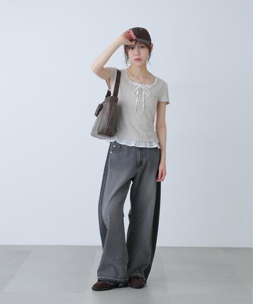 FREE'S MART（フリーズマート）の「◆配色パネルバレルワイドパンツ（その他パンツ・レディース・ブルー系その他3/ブラック系その他・MEDIUM/SMALL/X-SMALL）」の10枚目の写真