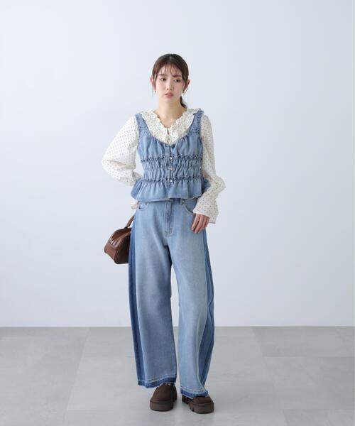 FREE'S MART（フリーズマート）の「◆配色パネルバレルワイドパンツ（その他パンツ・レディース・ブルー系その他3/ブラック系その他・MEDIUM/SMALL/X-SMALL）」の19枚目の写真