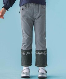 BeBe Petits Pois Vert | 【店舗限定】配色刺しゅう切り替えストレッチデニムパンツ(デニムパンツ)