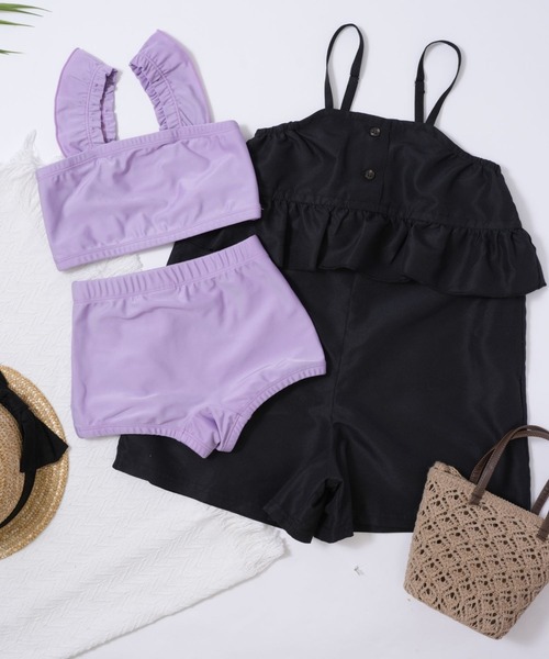 RIO（リオ）の「ワンピース水着3点セット（水着・キッズ・ベージュ/オレンジ/ブラック・100cm/110cm/120cm/130cm/140cm）」の4枚目の写真