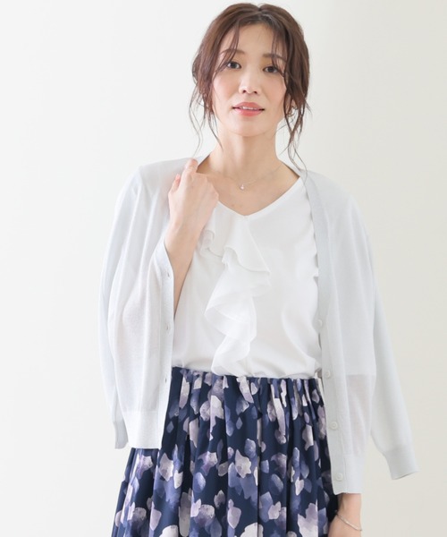 GLACIER lusso(グラシアルッソ)の「アシメフリルトップス(Tシャツ/カットソー・レディース・サックスブルー/ブラック/ホワイト/ライトグレー・L/LL/S/M)」の7枚目の写真