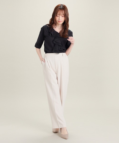 GLACIER lusso(グラシアルッソ)の「アシメフリルトップス(Tシャツ/カットソー・レディース・サックスブルー/ブラック/ホワイト/ライトグレー・L/LL/S/M)」の12枚目の写真