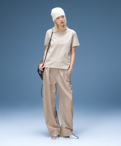 X-girl(エックスガール)の「FADED MESSAGE AND SCRIPT LOGO S/S TEE(Tシャツ/カットソー・レディース・ブラック/ベージュ/オレンジ・S/M/L)」の6枚目の写真