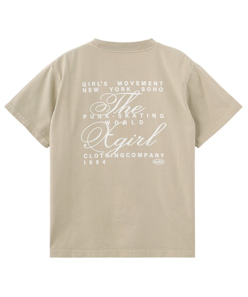 X-girl(エックスガール)の「FADED MESSAGE AND SCRIPT LOGO S/S TEE(Tシャツ/カットソー・レディース・ブラック/ベージュ/オレンジ・S/M/L)」の9枚目の写真