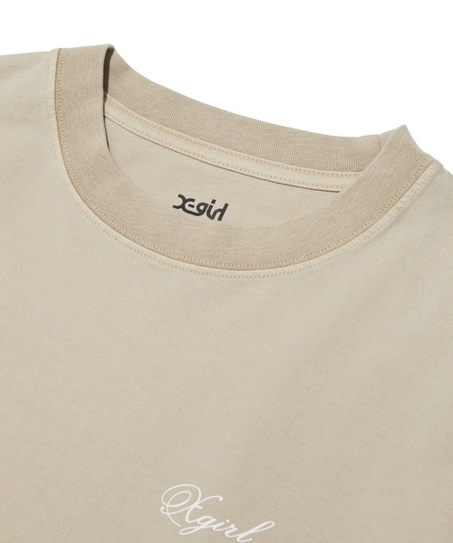 X-girl(エックスガール)の「FADED MESSAGE AND SCRIPT LOGO S/S TEE(Tシャツ/カットソー・レディース・ブラック/ベージュ/オレンジ・S/M/L)」の11枚目の写真