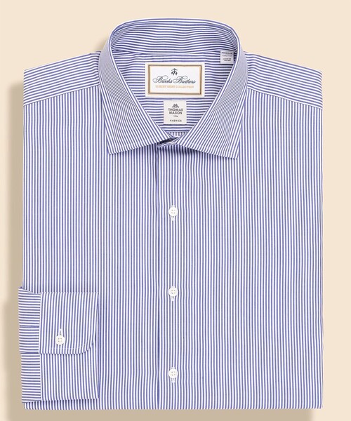 BROOKS BROTHERS(ブルックスブラザーズ)の「ラグジュアリー コットンツイル ストライプ フレンチプラケット ドレスシャツ Regular Fit(ビジネスシャツ・メンズ・ブルー・15-32/16-33/16 1/2-33/17-34/15 1/2-32/14 1/2-31)」の6枚目の写真