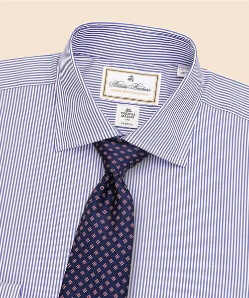 BROOKS BROTHERS(ブルックスブラザーズ)の「ラグジュアリー コットンツイル ストライプ フレンチプラケット ドレスシャツ Regular Fit(ビジネスシャツ・メンズ・ブルー・15-32/16-33/16 1/2-33/17-34/15 1/2-32/14 1/2-31)」の5枚目の写真