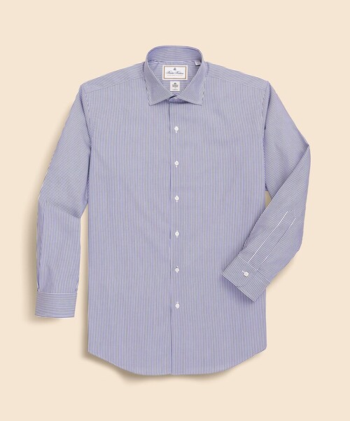 BROOKS BROTHERS(ブルックスブラザーズ)の「ラグジュアリー コットンツイル ストライプ フレンチプラケット ドレスシャツ Regular Fit(ビジネスシャツ・メンズ・ブルー・15-32/16-33/16 1/2-33/17-34/15 1/2-32/14 1/2-31)」の4枚目の写真