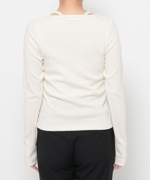 HARE(ハレ)の「リブカットカーディガン(HARE)(カーディガン/ボレロ・レディース・オフホワイト/ブラック・FREE)」の12枚目の写真