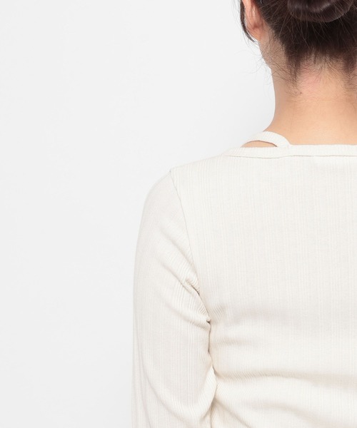 HARE(ハレ)の「リブカットカーディガン(HARE)(カーディガン/ボレロ・レディース・オフホワイト/ブラック・FREE)」の14枚目の写真