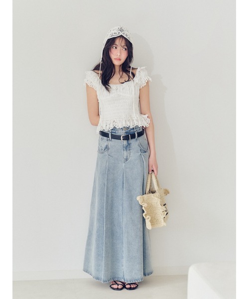 SNIDEL（スナイデル）の「ブレーズフリルロゴショルダーバッグ（ショルダーバッグ・レディース・ライトブルー/ホワイト/ベージュ・F）」の4枚目の写真