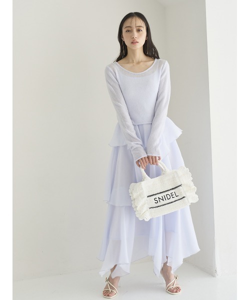 SNIDEL（スナイデル）の「ブレーズフリルロゴショルダーバッグ（ショルダーバッグ・レディース・ライトブルー/ホワイト/ベージュ・F）」の16枚目の写真