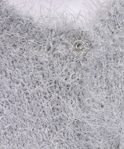 clear（クリア）の「ラメシャギー半袖ニットカーディガン（カーディガン/ボレロ・レディース・ピンク/アイボリー/グレー・F）」の13枚目の写真