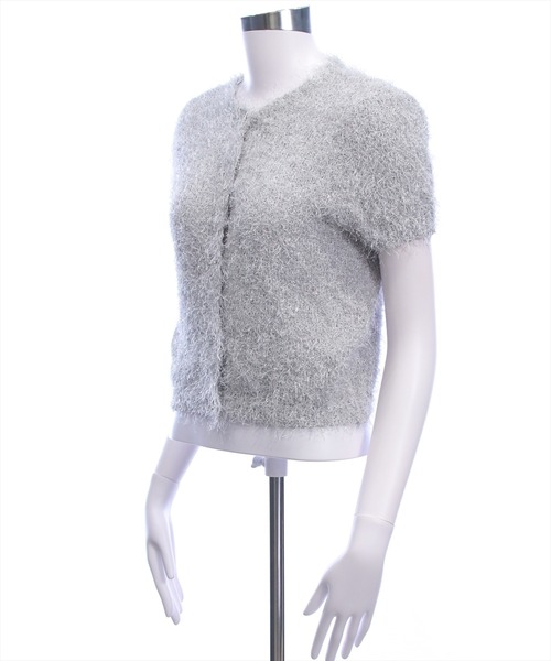 clear（クリア）の「ラメシャギー半袖ニットカーディガン（カーディガン/ボレロ・レディース・ピンク/アイボリー/グレー・F）」の17枚目の写真