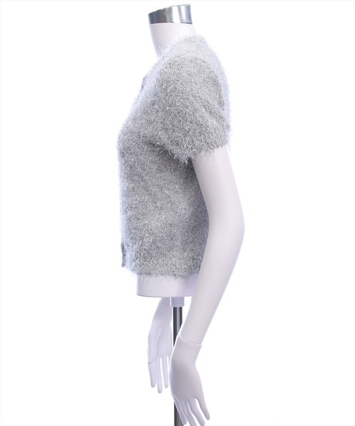 clear（クリア）の「ラメシャギー半袖ニットカーディガン（カーディガン/ボレロ・レディース・ピンク/アイボリー/グレー・F）」の18枚目の写真