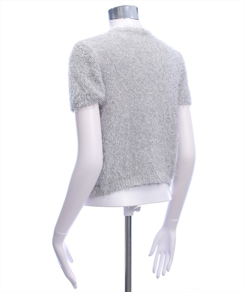 clear（クリア）の「ラメシャギー半袖ニットカーディガン（カーディガン/ボレロ・レディース・ピンク/アイボリー/グレー・F）」の19枚目の写真