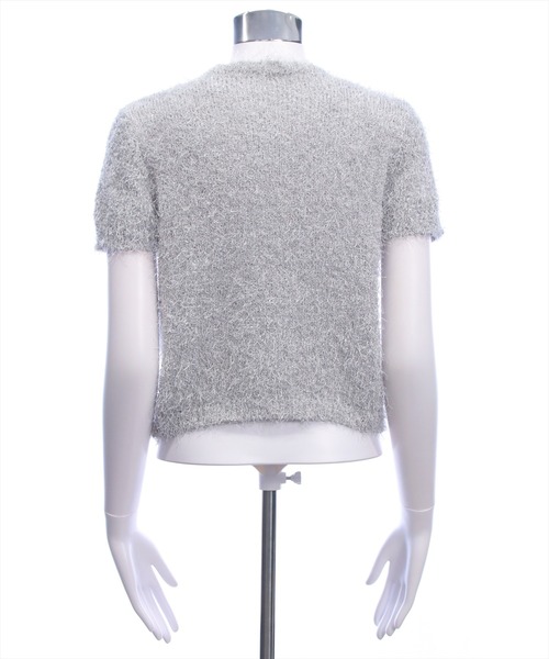 clear（クリア）の「ラメシャギー半袖ニットカーディガン（カーディガン/ボレロ・レディース・ピンク/アイボリー/グレー・F）」の8枚目の写真