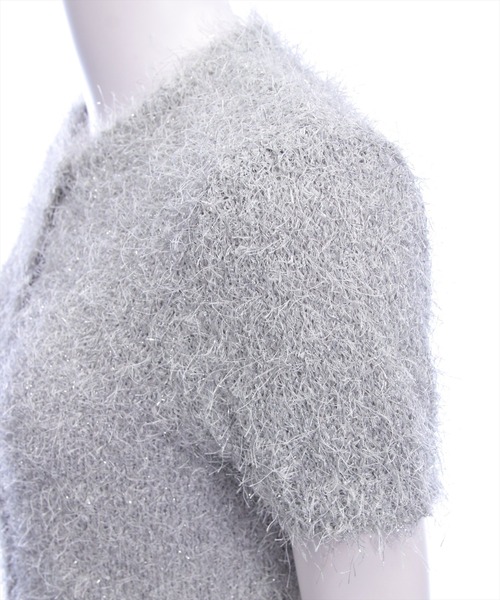 clear（クリア）の「ラメシャギー半袖ニットカーディガン（カーディガン/ボレロ・レディース・ピンク/アイボリー/グレー・F）」の11枚目の写真