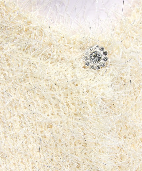 clear（クリア）の「ラメシャギー半袖ニットカーディガン（カーディガン/ボレロ・レディース・ピンク/アイボリー/グレー・F）」の4枚目の写真