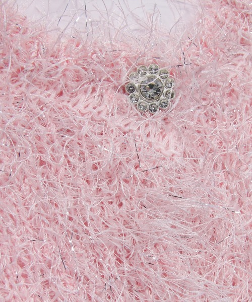 clear（クリア）の「ラメシャギー半袖ニットカーディガン（カーディガン/ボレロ・レディース・ピンク/アイボリー/グレー・F）」の5枚目の写真