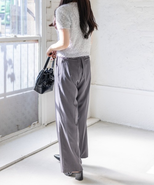 clear（クリア）の「ラメシャギー半袖ニットカーディガン（カーディガン/ボレロ・レディース・ピンク/アイボリー/グレー・F）」の14枚目の写真