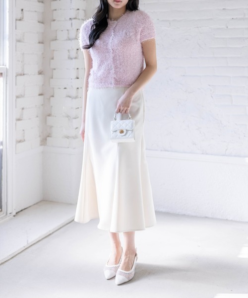 clear（クリア）の「ラメシャギー半袖ニットカーディガン（カーディガン/ボレロ・レディース・ピンク/アイボリー/グレー・F）」の22枚目の写真