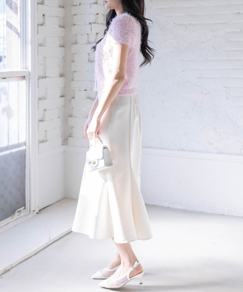 clear（クリア）の「ラメシャギー半袖ニットカーディガン（カーディガン/ボレロ・レディース・ピンク/アイボリー/グレー・F）」の21枚目の写真