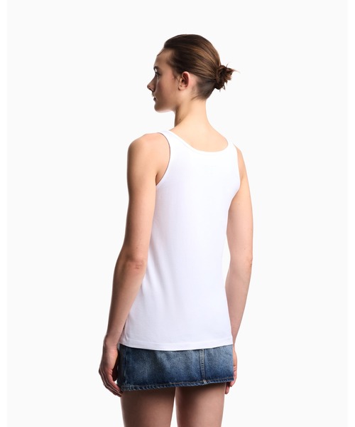 EMPORIO ARMANI（エンポリオアルマーニ）の「【エンポリオ アルマーニ】ARMANI JEANS プリント ジャージータンクトップ（タンクトップ・レディース・ネイビー/オフホワイト・MEDIUM/SMALL）」の5枚目の写真