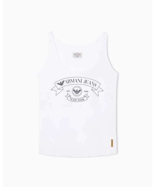 EMPORIO ARMANI（エンポリオアルマーニ）の「【エンポリオ アルマーニ】ARMANI JEANS プリント ジャージータンクトップ（タンクトップ・レディース・ネイビー/オフホワイト・MEDIUM/SMALL）」の10枚目の写真