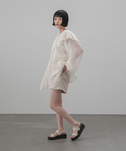 LOWRYS FARM(ローリーズファーム)の「バスケットショートパンツ 637612(その他パンツ・レディース・チャコールグレー/アイボリー/ブラウン/ベージュ・MEDIUM/LARGE)」の8枚目の写真