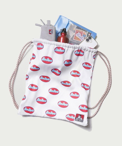 BEN DAVIS(ベンデイビス)の「ALL OVER PRINT NAPSACK(バックパック/リュック・メンズ・ブラック/ホワイト・FREE)」の1枚目の写真
