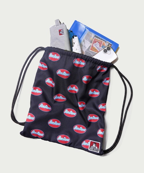 BEN DAVIS(ベンデイビス)の「ALL OVER PRINT NAPSACK(バックパック/リュック・メンズ・ブラック/ホワイト・FREE)」の2枚目の写真