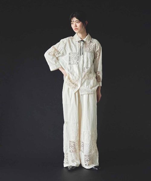 MEDE19F(メデジュウキュウ)の「MEDE19F 〈MADE IN INDIA COLLECTION〉刺繍遣いのパッチワークレースパンツ〈アイボリー〉(その他パンツ・レディース・アイボリー・2/3)」の2枚目の写真