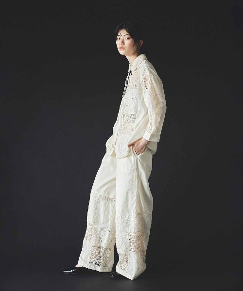 MEDE19F(メデジュウキュウ)の「MEDE19F 〈MADE IN INDIA COLLECTION〉刺繍遣いのパッチワークレースパンツ〈アイボリー〉(その他パンツ・レディース・アイボリー・2/3)」の3枚目の写真