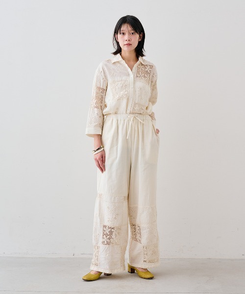 MEDE19F(メデジュウキュウ)の「MEDE19F 〈MADE IN INDIA COLLECTION〉刺繍遣いのパッチワークレースパンツ〈アイボリー〉(その他パンツ・レディース・アイボリー・2/3)」の9枚目の写真