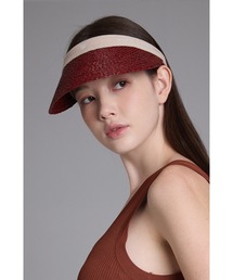 WHITE SANDS（ホワイトサンズ）の「天然ラフィア ロゴ入り サンバイザー（サンバイザー）」