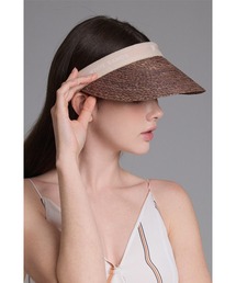 WHITE SANDS（ホワイトサンズ）の「天然ラフィア ロゴ入り サンバイザー（サンバイザー）」