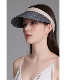 WHITE SANDS（ホワイトサンズ）の「天然ラフィア ロゴ入り サンバイザー（サンバイザー）」