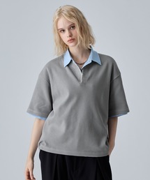VELNUS（ベルナス）の「【VELNUS】Quick-Dry & Anti-Bacterial Deodorant Hand-Stitch V-Neck Waffle Henley Short-Sleeve T-Shirt/〈吸水速乾･抗菌防臭〉ハンドステッチVネックワッフルヘンリーネック半袖Ｔシャツ（Tシャツ/カットソー）」