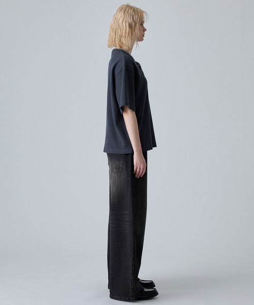 VELNUS(ベルナス)の「【VELNUS】Quick-Dry & Anti-Bacterial Deodorant Hand-Stitch V-Neck Waffle Henley Short-Sleeve T-Shirt/〈吸水速乾・抗菌防臭〉ハンドステッチVネックワッフルヘンリーネック半袖Tシャツ(Tシャツ/カットソー・メンズ・ネイビー/グレー・S/L/M)」の10枚目の写真
