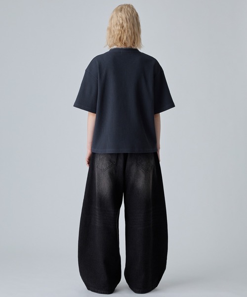 VELNUS(ベルナス)の「【VELNUS】Quick-Dry & Anti-Bacterial Deodorant Hand-Stitch V-Neck Waffle Henley Short-Sleeve T-Shirt/〈吸水速乾・抗菌防臭〉ハンドステッチVネックワッフルヘンリーネック半袖Tシャツ(Tシャツ/カットソー・メンズ・ネイビー/グレー・S/L/M)」の11枚目の写真