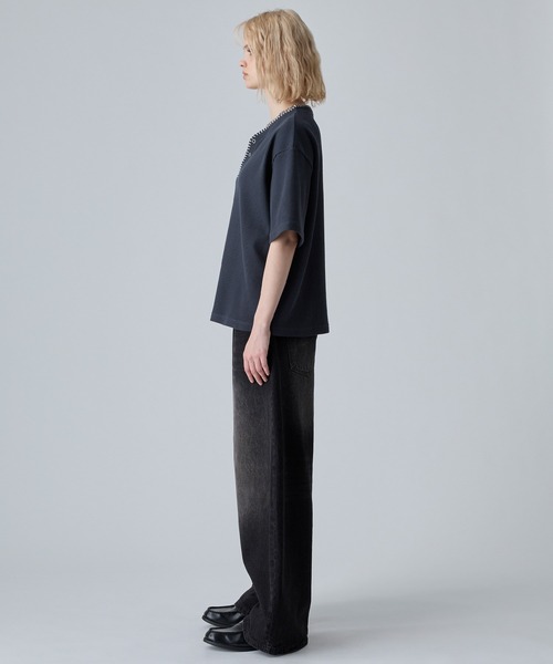 VELNUS(ベルナス)の「【VELNUS】Quick-Dry & Anti-Bacterial Deodorant Hand-Stitch V-Neck Waffle Henley Short-Sleeve T-Shirt/〈吸水速乾・抗菌防臭〉ハンドステッチVネックワッフルヘンリーネック半袖Tシャツ(Tシャツ/カットソー・メンズ・ネイビー/グレー・S/L/M)」の12枚目の写真