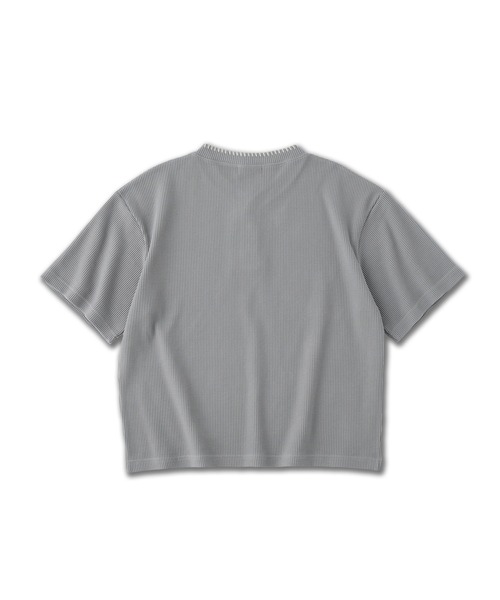 VELNUS(ベルナス)の「【VELNUS】Quick-Dry & Anti-Bacterial Deodorant Hand-Stitch V-Neck Waffle Henley Short-Sleeve T-Shirt/〈吸水速乾・抗菌防臭〉ハンドステッチVネックワッフルヘンリーネック半袖Tシャツ(Tシャツ/カットソー・メンズ・ネイビー/グレー・S/L/M)」の17枚目の写真