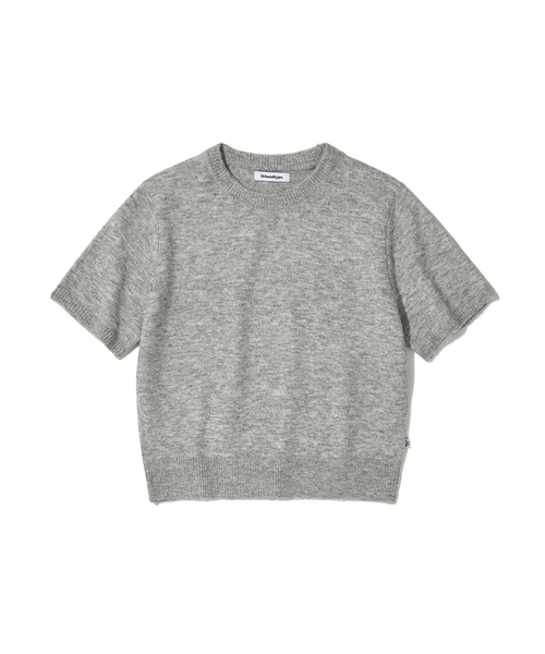 URBANDTYPE（アーバンディタイプ）の「ラウンドクロップ半袖ニット_3カラー（Tシャツ/カットソー・レディース・ベージュ/ブルー/グレー・FREE）」の2枚目の写真