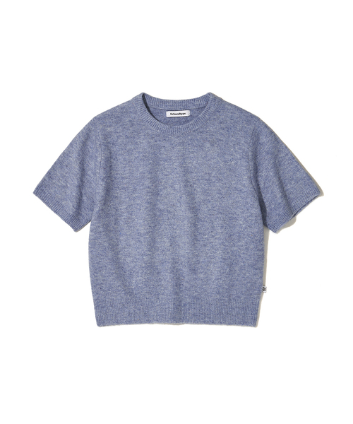 URBANDTYPE（アーバンディタイプ）の「ラウンドクロップ半袖ニット_3カラー（Tシャツ/カットソー・レディース・ベージュ/ブルー/グレー・FREE）」の3枚目の写真