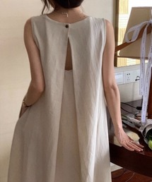 バックスリットノースリーブワンピ
