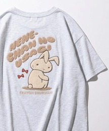 2026SS『クレヨンしんちゃん』オーバーサイズ シロ/殴られウサギ キャラクター フロント/バックサガラ刺繍 半袖Tシャツ