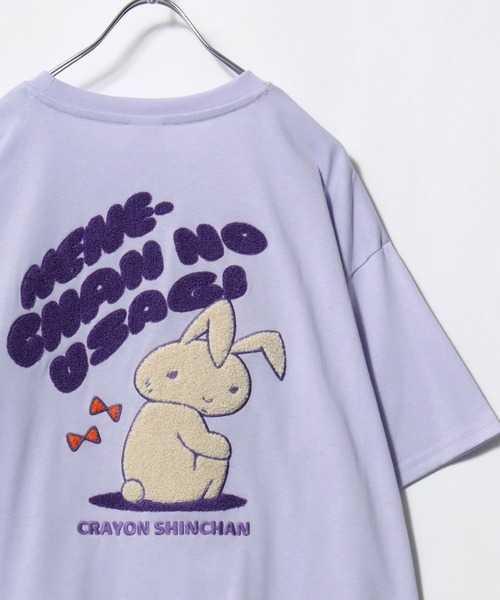 MARUKAWA（マルカワ）の「2026SS『クレヨンしんちゃん』オーバーサイズ シロ/殴られウサギ キャラクター フロント/バックサガラ刺繍 半袖Tシャツ（Tシャツ/カットソー・レディース・アッシュグレー/ブラック/ラベンダー/ブルー・M/L）」の20枚目の写真